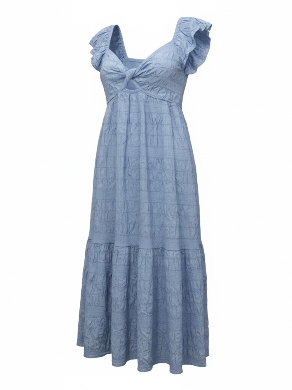 Universal Thread Light Blue Knot-Front Midi Dress